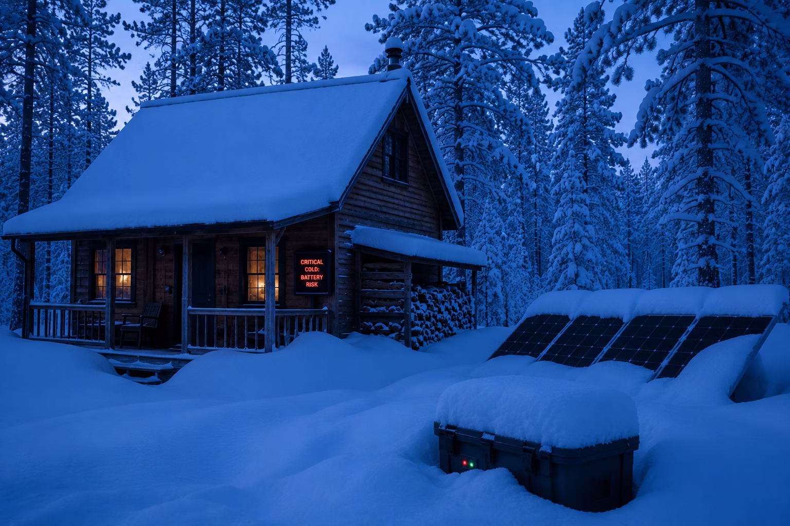 Steep solar panel tilt angle for winter snow shedding